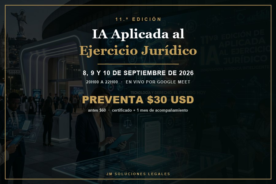 Afiche del curso IA Aplicada al Ejercicio Jurídico